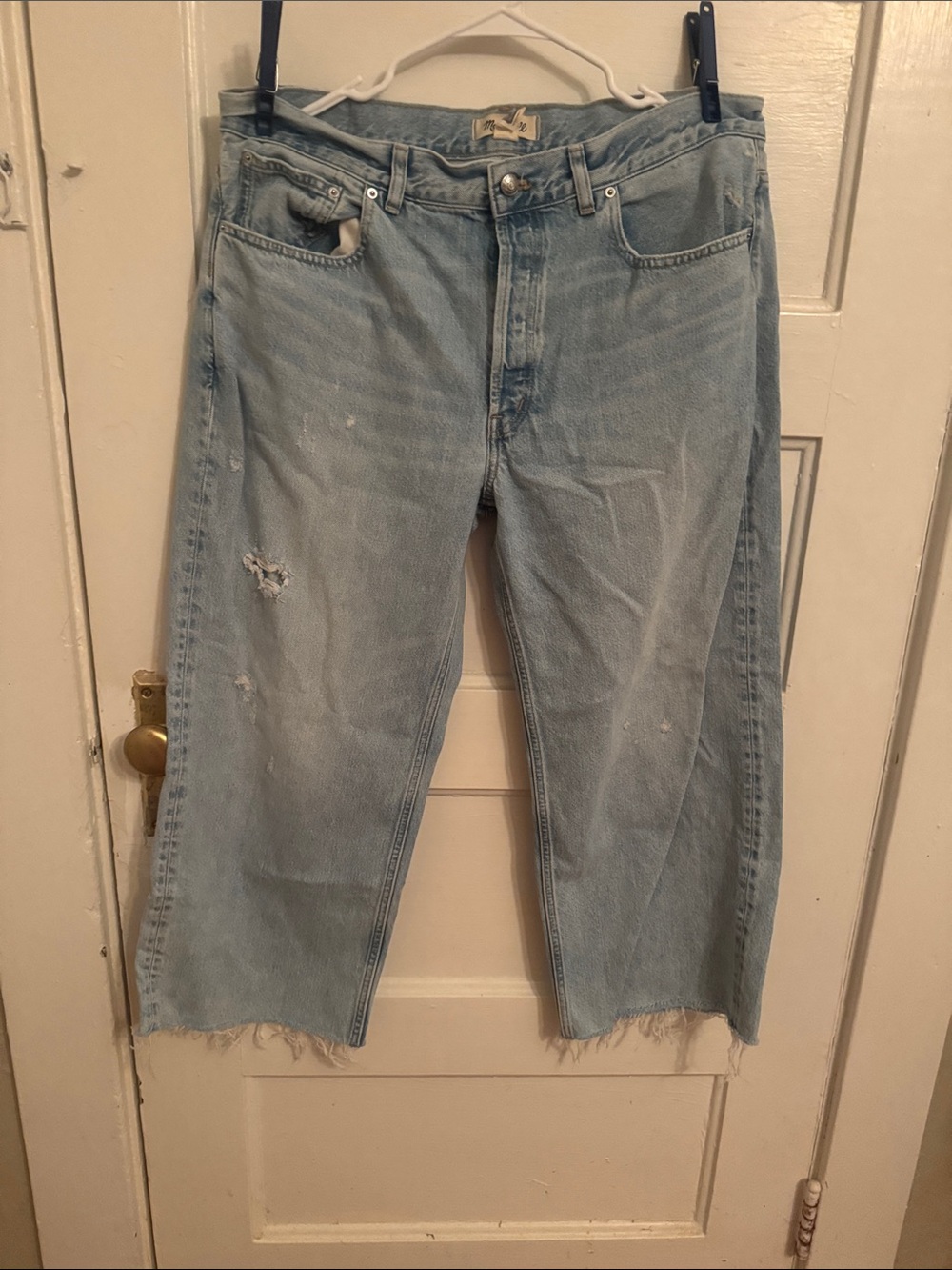 Madewell Light Blue Cropped Straight-Leg Jeans